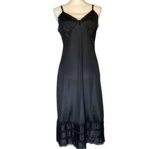 Vintage‎ Black Women's Nightgown Size 36 Elegant Lingerie *L0191